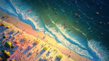 Fotobehang 俯瞰した海の風景,Generative AI AI画像 © beeboys