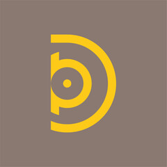 monogram logo design shaped letter "d"