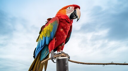 Parrot, macaw close-up portrait.Generative AI