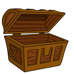 Wooden treasure chest illustration