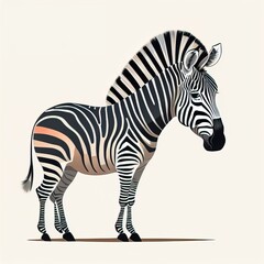 Fototapeta na wymiar Zebra head isolated on white background. Hand drawn vector illustration. ai generative
