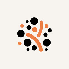 simple dot pattern community company logo vector illustration template design