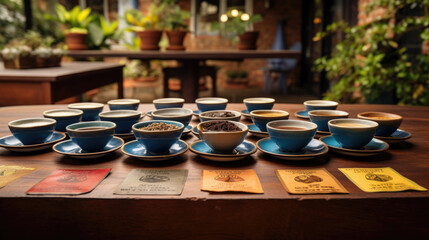 A Cozy Hacienda's Tranquil Coffee Tasting Session: Where the Aroma and Flavor of Beans Create a Serene Atmosphere
