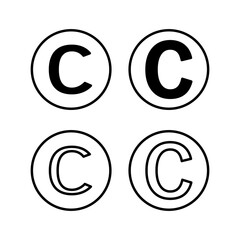 Copyright icon vector. copyright symbol