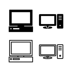 Computer icon vector. computer monitor icon.