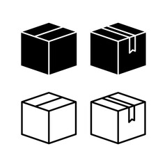 Box icon vector. Box sign. delivery package. parcel box.