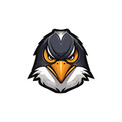 Angry Penguin Mascot vector illustration, Esports team vector logo, Penguin head or face, Emblem, Penguin icon, penguin symbol, Penguing t-shirt print design template isolated on background