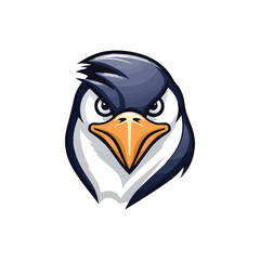 Penguin mascot vector, T-shirt graphic template, penguin mascot logo isolated on background, penguin head logo
