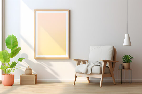 Contemporary Interior Decor Frame Mockup, generative, ai