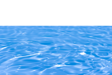 Blue water with ripples on the surface. Defocus blurred transparent blue colored clear calm water surface texture with splashes and bubbles. Water waves with shining pattern texture background.