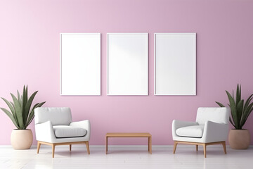 Stylish Blank Frame in Serene Setting Frame Mockup, generative, ai