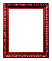 Antique red frame isolated on the white background