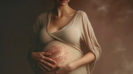 pregnant woman, pregnant belly, pregnancy, pregnant lady, motherhood, Generative ai - obrazy, fototapety, plakaty