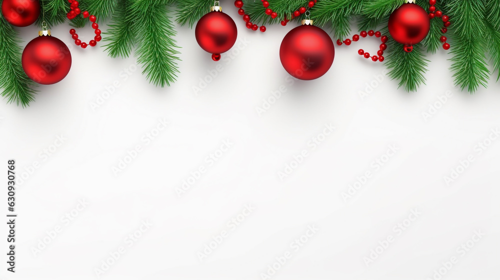 Canvas Prints christmas background with christmas balls. Generative Ai. 