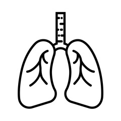 Lungs icon vector illustration design, line art style icon