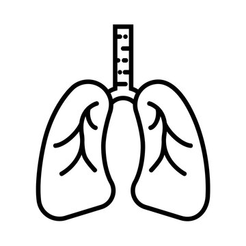 Lungs icon vector illustration design, line art style icon