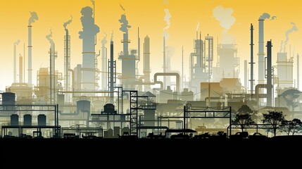 Fototapeta na wymiar AI-generated illustration of a petroleum refinery. MidJourney.