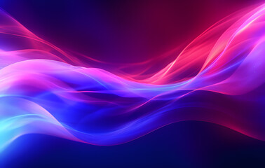 Naklejka premium 輝くネオン波線と抽象的な未来的な背景