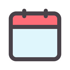 calendar flat line icon
