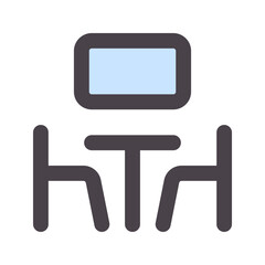 meeting room flat line icon