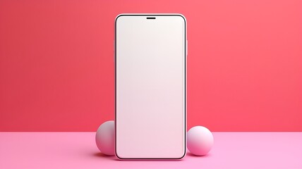 mobile phone with  pink background