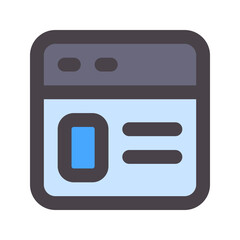 landing page flat line icon