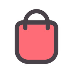 shopping bag flat line icon