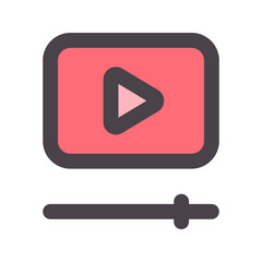 video marketing flat line icon