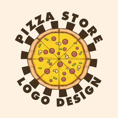 pizza store logo design template