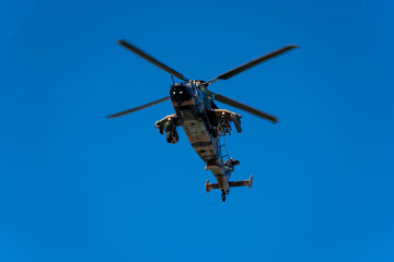 Military flypast on ANZAC Day in Darwin, Australia.