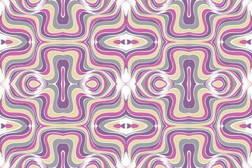 Liquid Swirl Groovy Ripple Retro seamless pattern.Pink purple gray and beige element on white. Vector illustration for fabric textile cover table cover backdrop decoration all over print