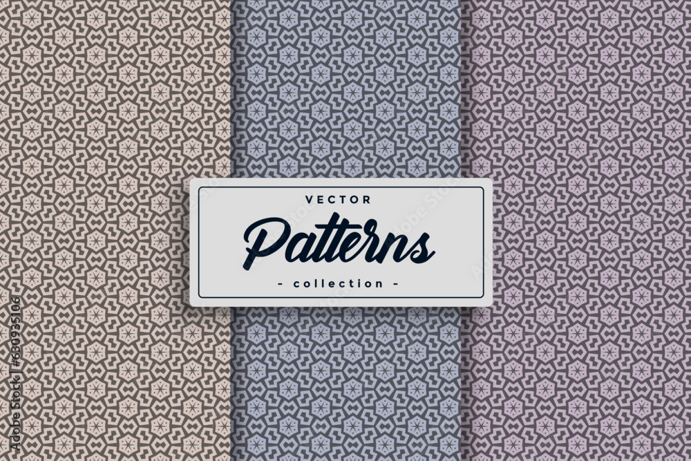 Fototapete Vector of geometric shapes pattern background Seamless pattern with lined cubes, stripy boxes blocks vector background