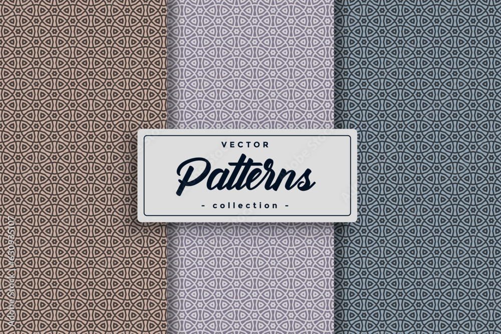 Fototapete Vector of geometric shapes pattern background Seamless pattern with lined cubes, stripy boxes blocks vector background