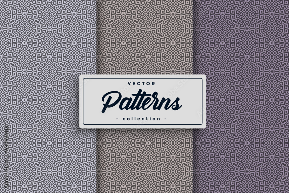 Fototapete Vector of geometric shapes pattern background Seamless pattern with lined cubes, stripy boxes blocks vector background