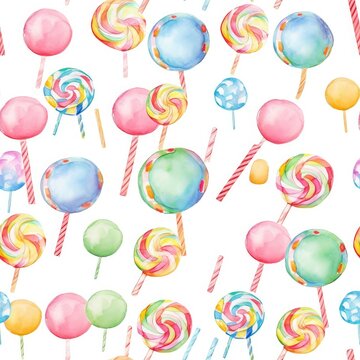 Watercolor Happy Birthday Seamless Patterns (AI Generated)