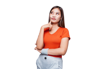 Beautiful Asian Woman Workout Thinking