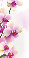 Orchid Flower blank invitation background