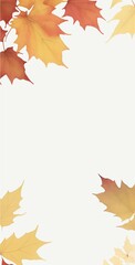 Fototapeta premium Maple Leaves Frame Border Background