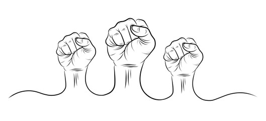 hand clenched line art