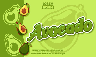 avocado text effect with avocado icon background