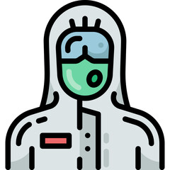 ppe suit filled outline icon