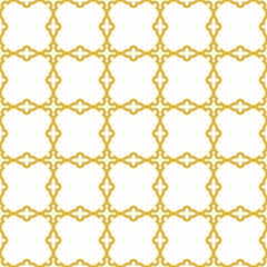 Naklejka premium Seamless vector ornament in arabian style. Geometric abstract golden and white background. Grill with pattern for wallpapers and backgrounds