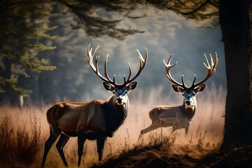 deer in the forest generated by AI tool