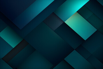 Obraz premium abstract background with 3D geometric blue and green design, AI generate