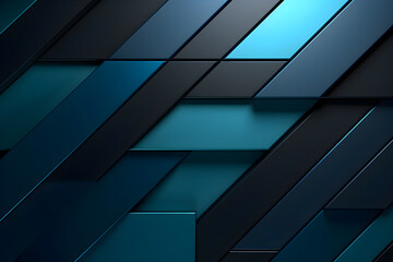 abstract background with 3D geometric blue and green design, AI generate