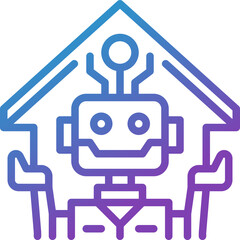 artificial intelligence gradient line icon