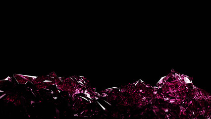 Pink pomegranate lode with dark background (3D Rendering)