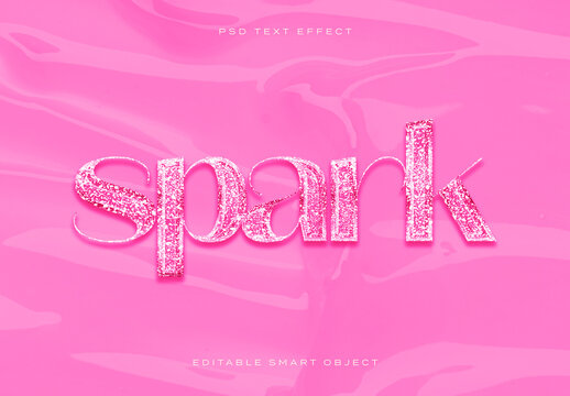 Spark Pink Text Effect Mockup