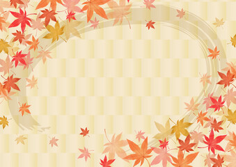 もみじのフレームの模様の入った背景の壁紙
