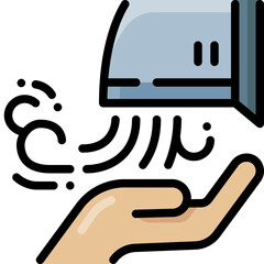 hand dryer filled outline icon